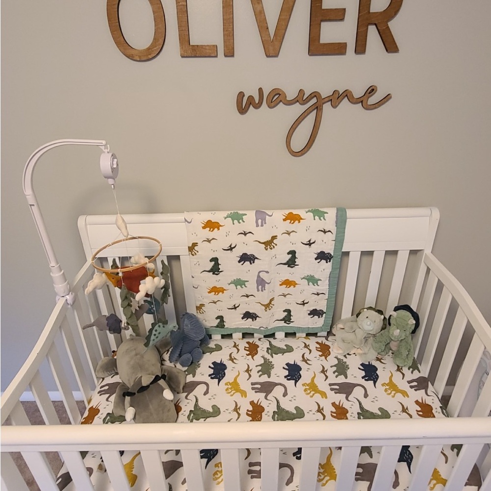 Muslin Dinosaur Crib Bedding Set — Little Unicorn Co and Little Jump
